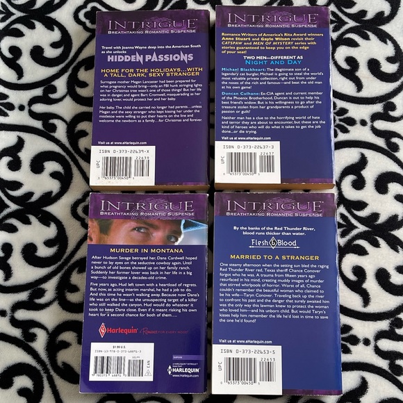 Used Set of 4 Paperback Harlequin Intrigue Books Romantic Suspense Romance Book - Picture 2 of 10